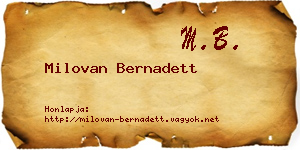 Milovan Bernadett névjegykártya